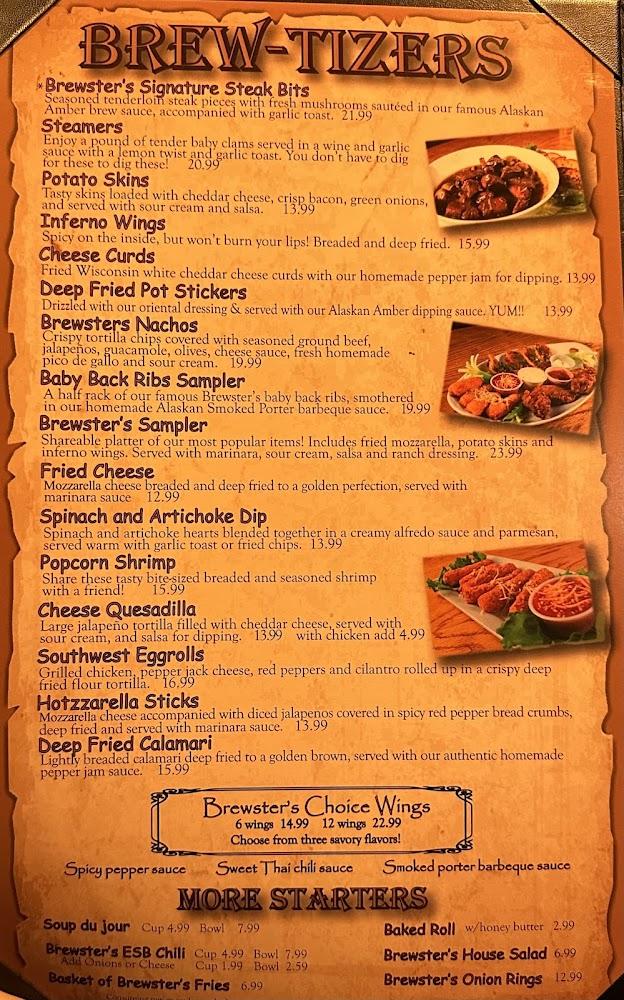 Brewsters Restaurant Menu image 1